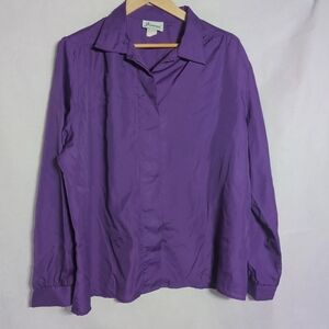 Vintage Joanna Deep Purple Collared Shirt Sz 22W